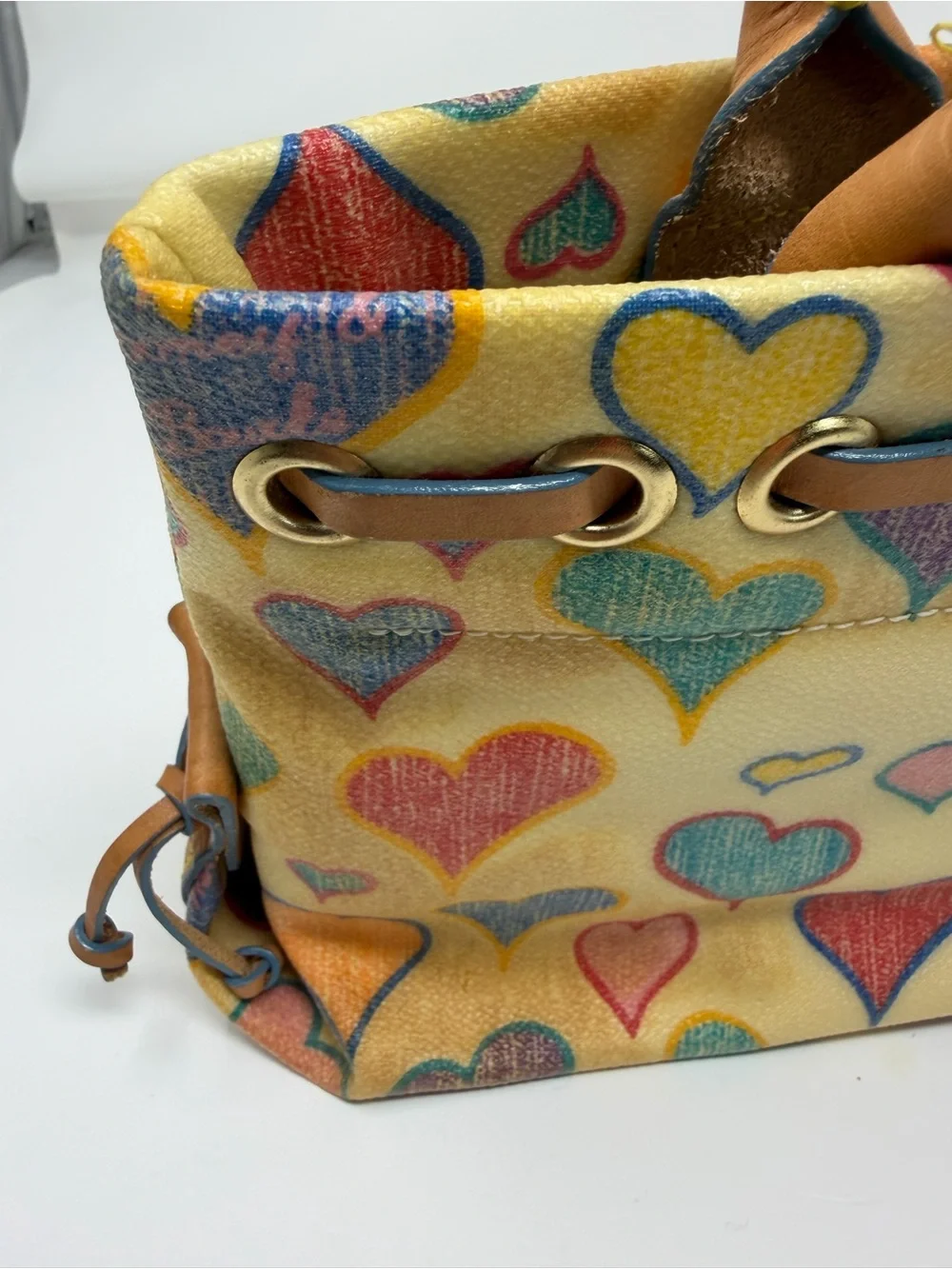 Dooney & Bourke Y2K Sweetheart Crayon Satchel With Charm Leather Strap Accents